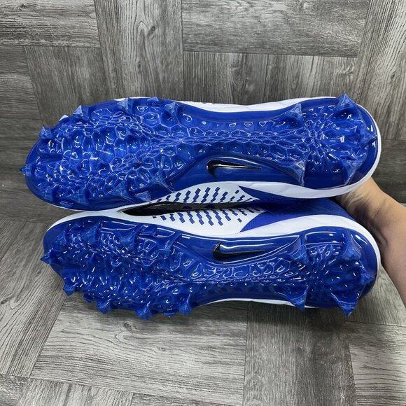 Nike Alpha Menace Pro 2 Mid White Blue Men's size 16 Football Cleats - Picture 7 of 8